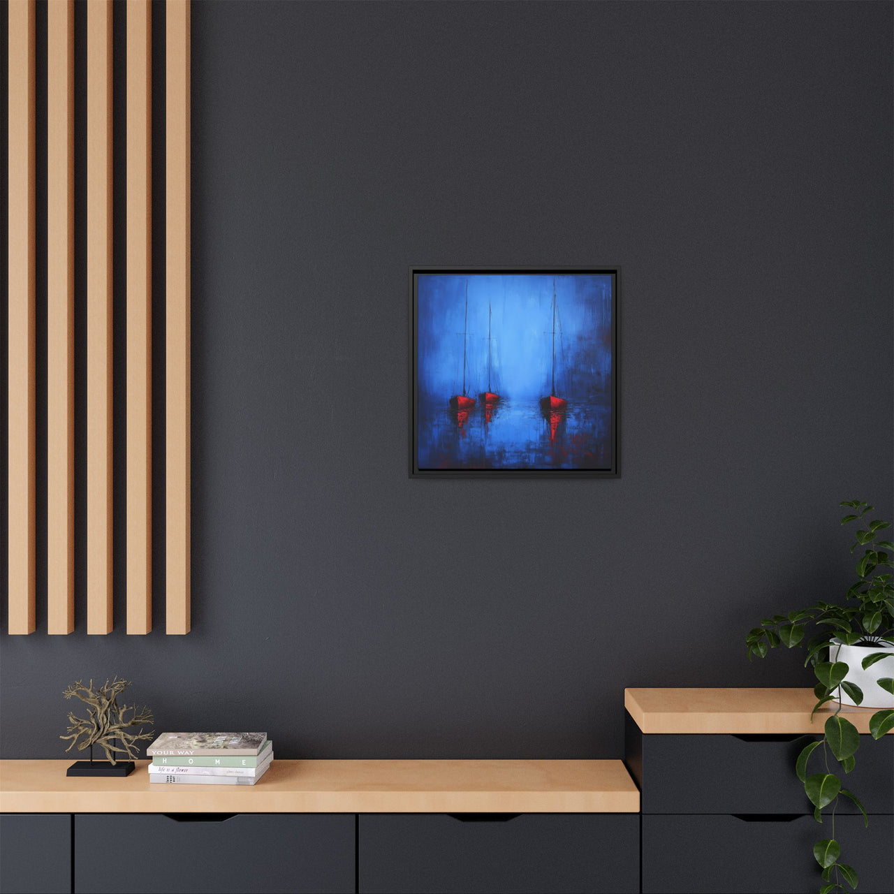 Nocturne at Sea Matte Canvas Wall Art with Frame