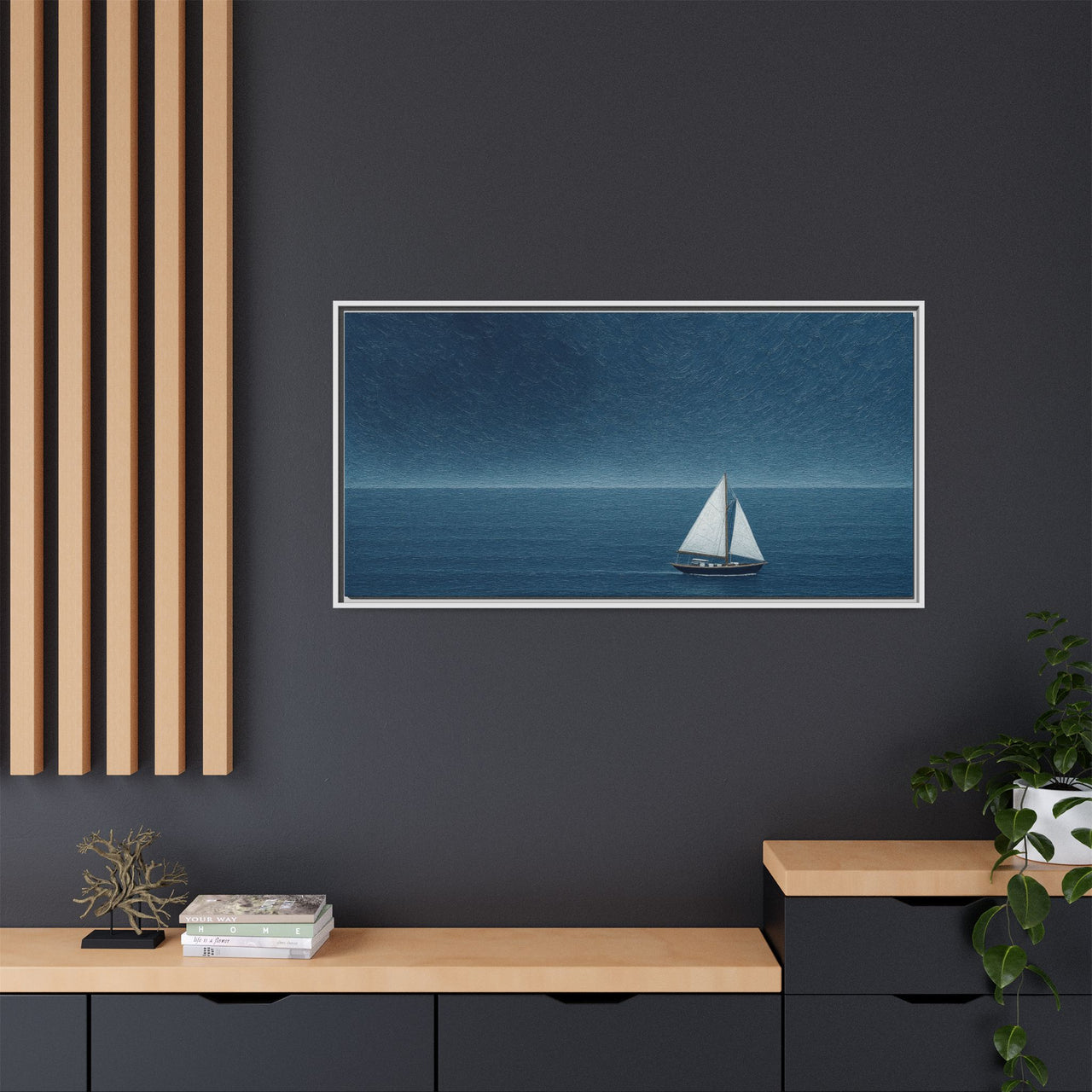 Sail Into Stillness Canvas Wall Art with Frame