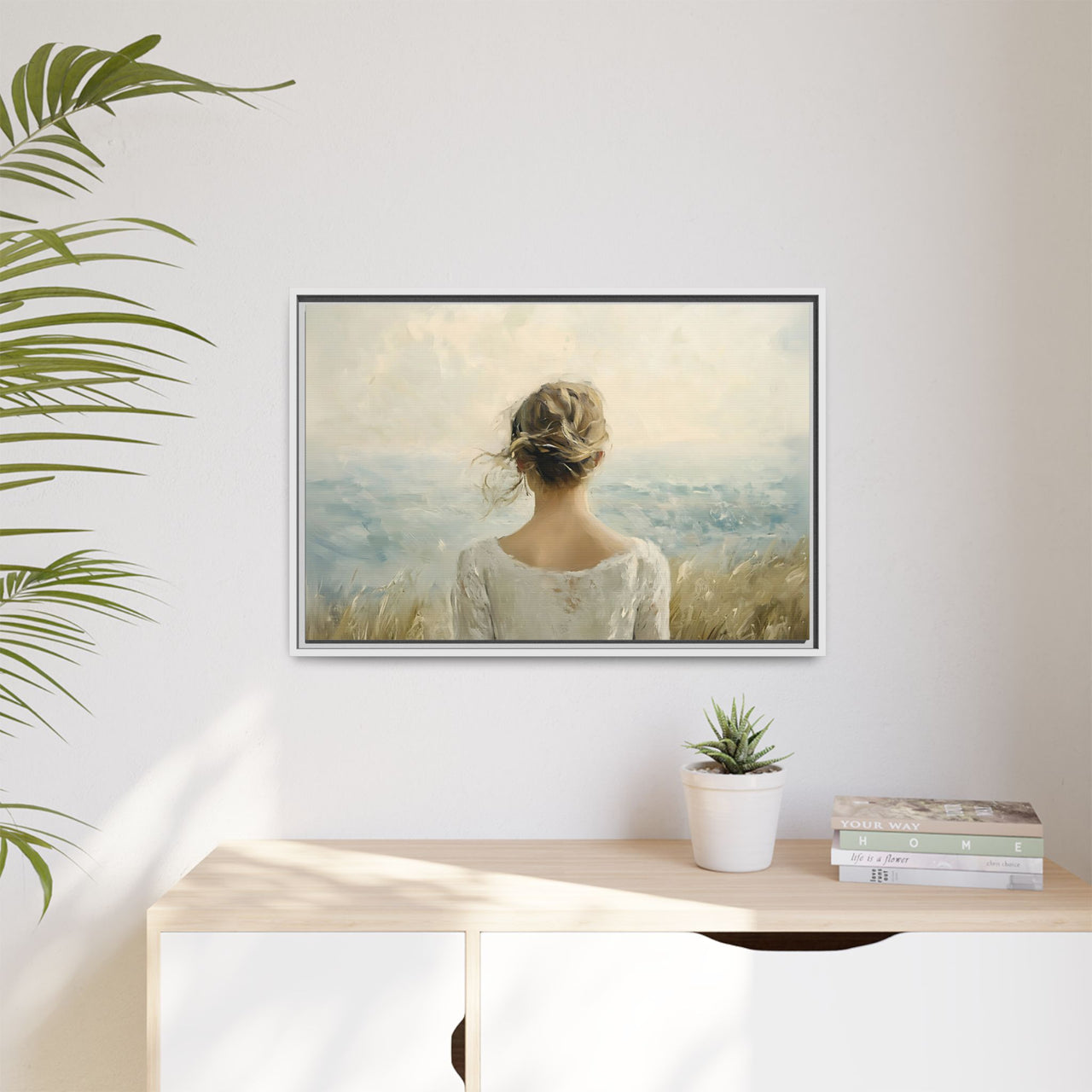 Where the Sky Meets Her Canvas Wall Art with Frame