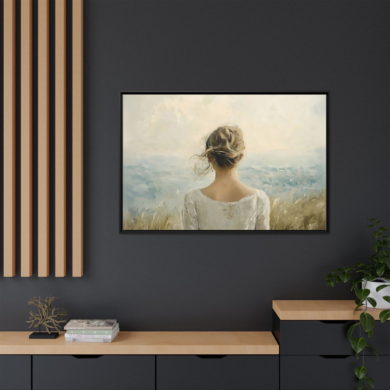 Where the Sky Meets Her Canvas Wall Art with Frame