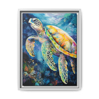 Thumbnail for Gliding Turtle Canvas Wall Art with Frame