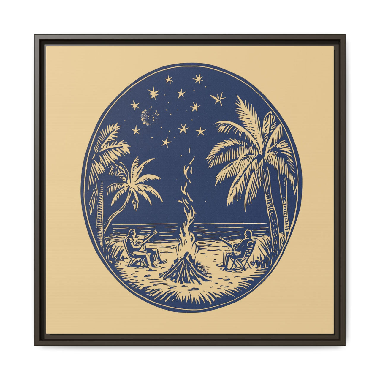 Beachfire Nights Canvas Wall Art with Frame