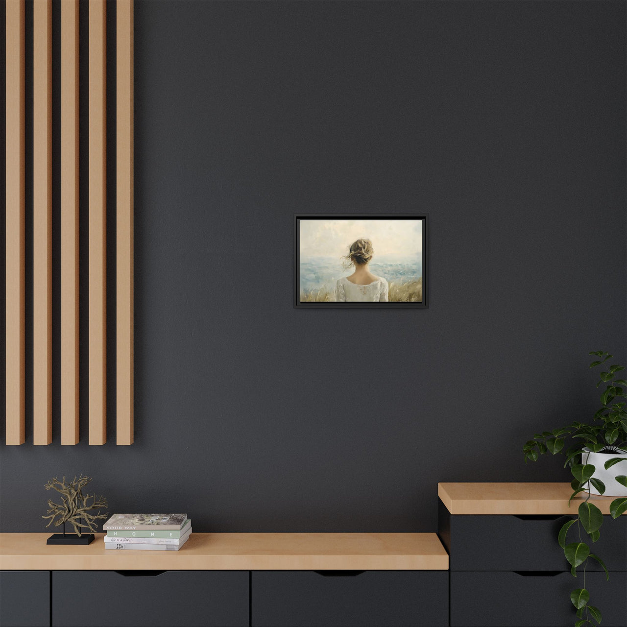 Where the Sky Meets Her Canvas Wall Art with Frame