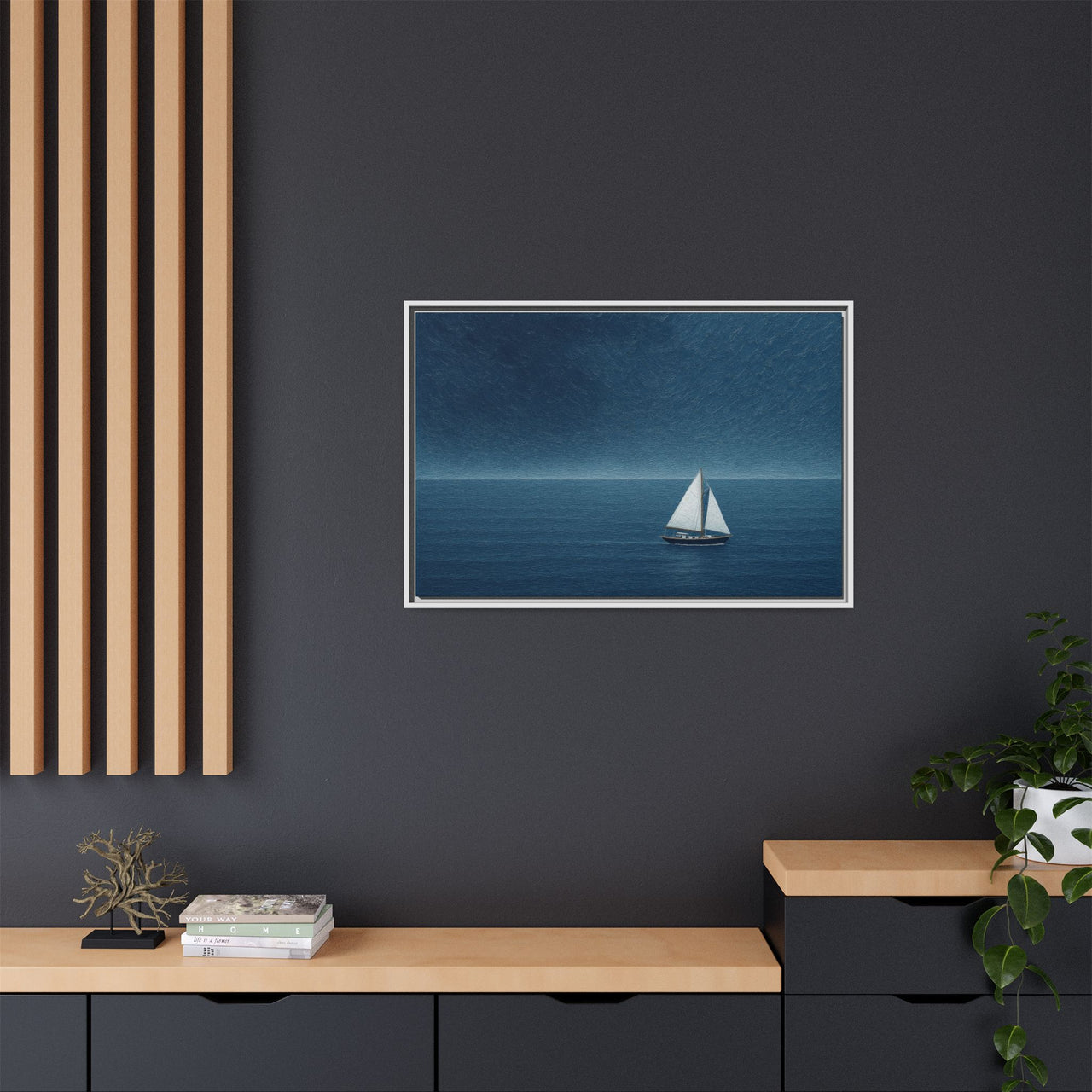 Sail Into Stillness Canvas Wall Art with Frame