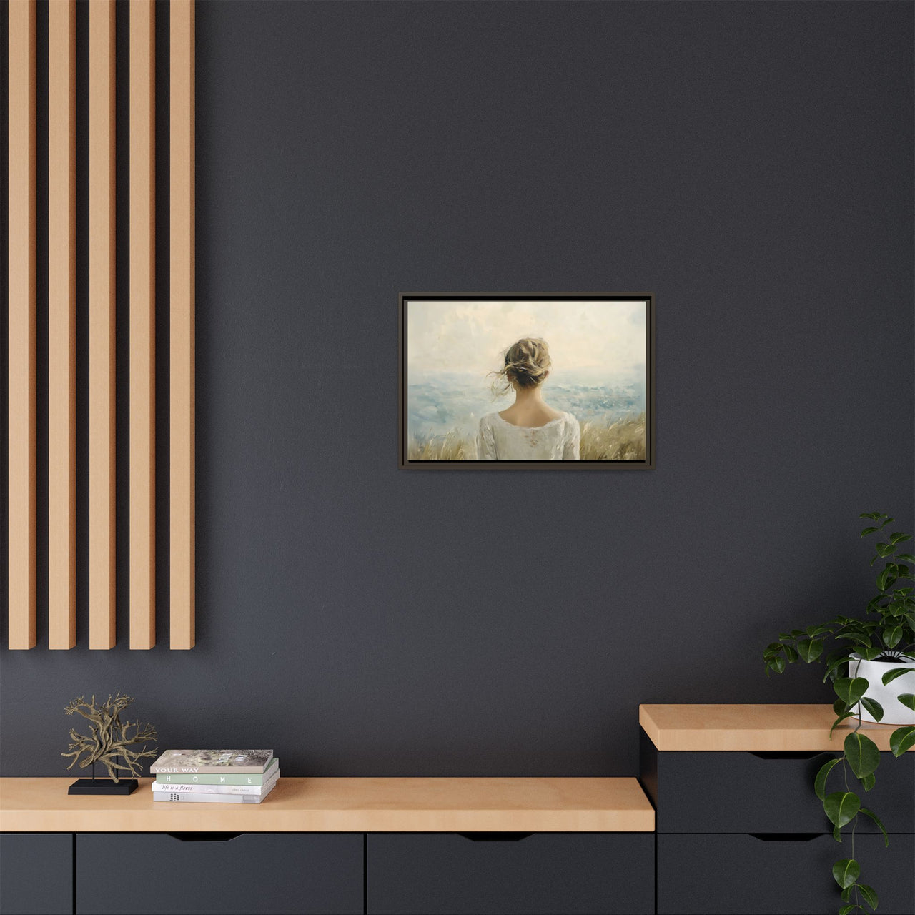 Where the Sky Meets Her Canvas Wall Art with Frame