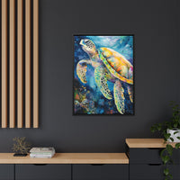Thumbnail for Gliding Turtle Canvas Wall Art with Frame