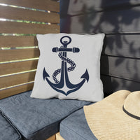 Thumbnail for Pillow with anchor design on a bench outdoors