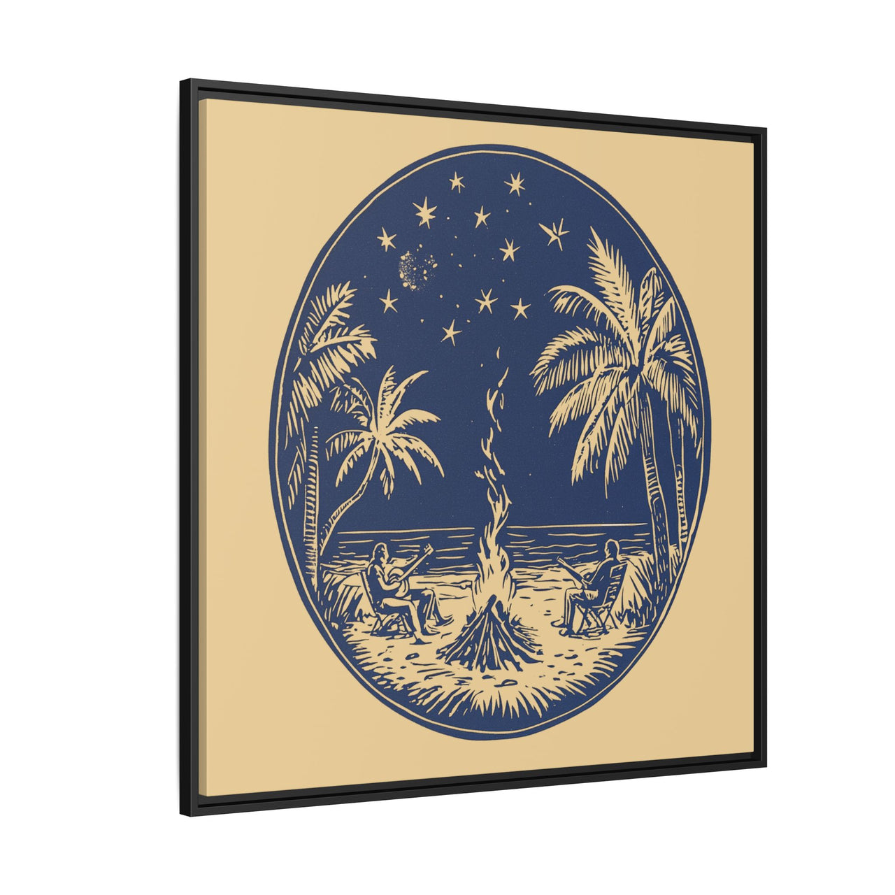 Beachfire Nights Canvas Wall Art with Frame