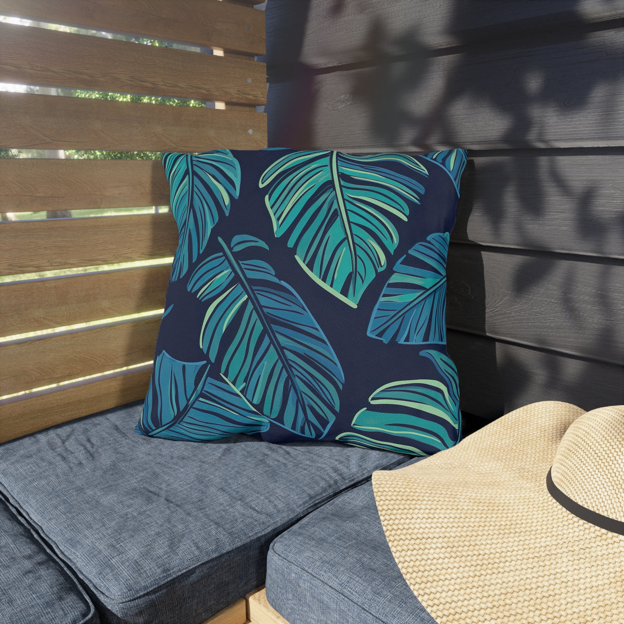 Midnight Palms Outdoor Throw Pillow