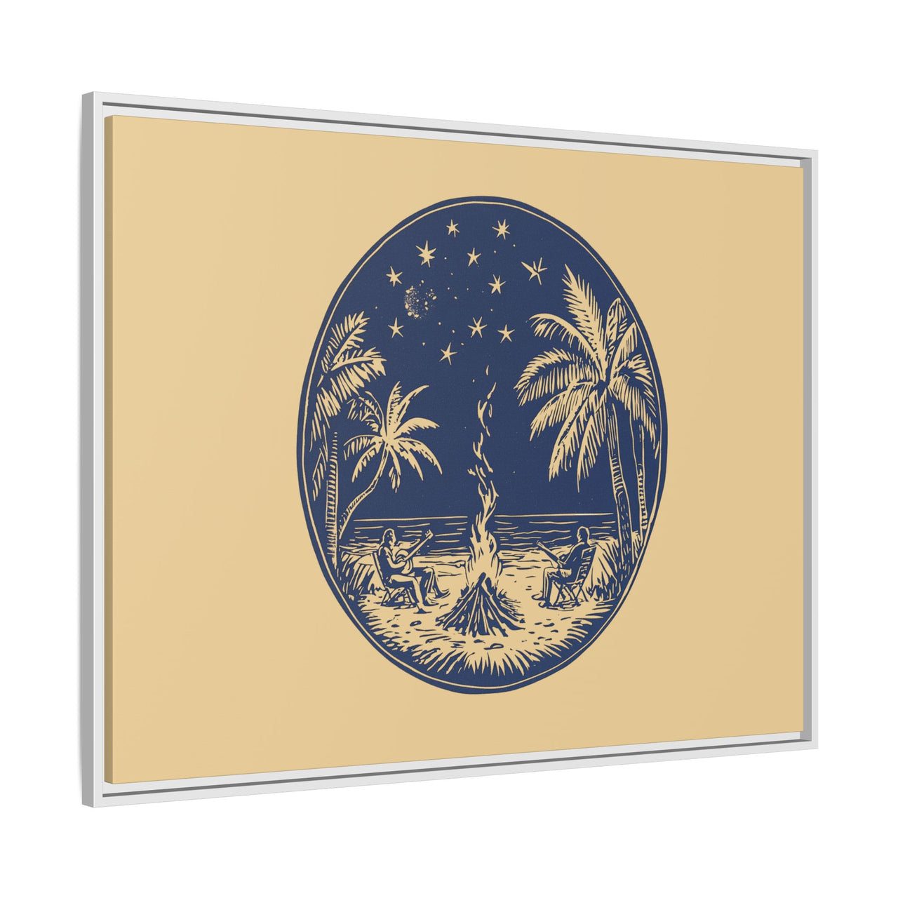 Beachfire Nights Canvas Wall Art with Frame