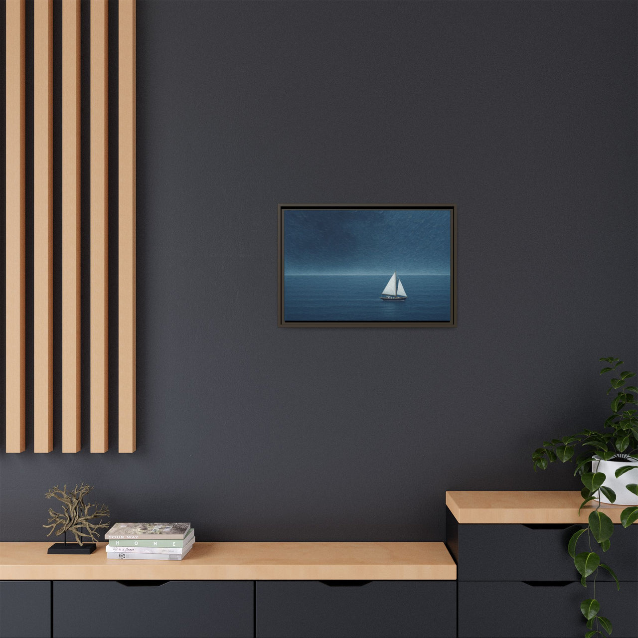 Sail Into Stillness Canvas Wall Art with Frame