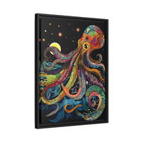 Thumbnail for Midnight Depths Octopus Canvas Wall Art with Frame