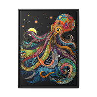Thumbnail for Midnight Depths Octopus Canvas Wall Art with Frame