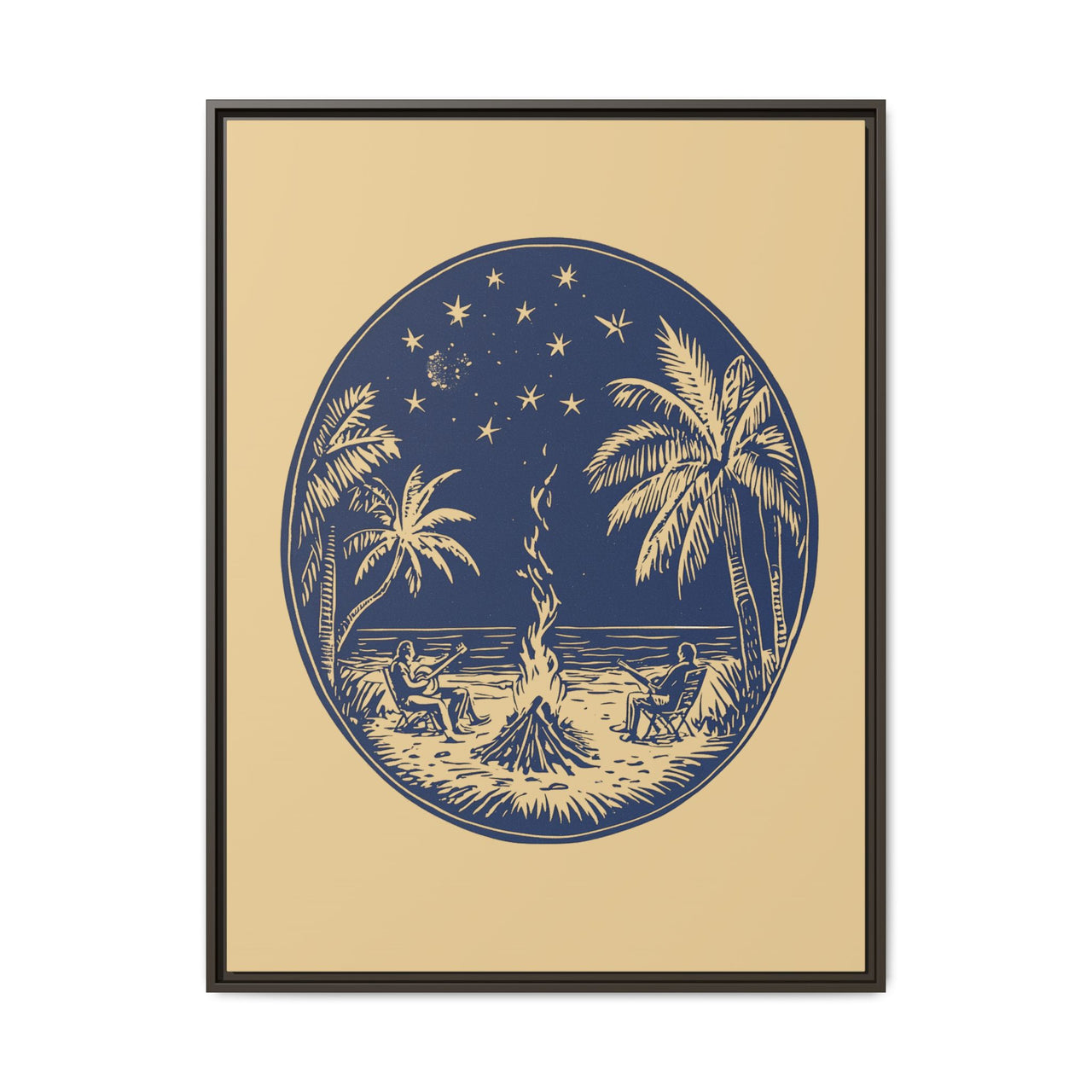 Beachfire Nights Canvas Wall Art with Frame