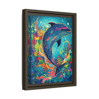 Thumbnail for Ocean Bloom Dolphin Canvas Wall Art with Frame