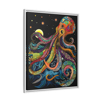 Thumbnail for Midnight Depths Octopus Canvas Wall Art with Frame