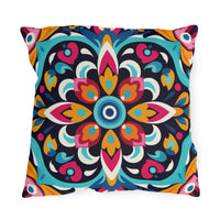 Thumbnail for Colorful mandala-patterned pillow on a white background