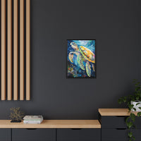 Thumbnail for Gliding Turtle Canvas Wall Art with Frame