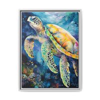 Thumbnail for Gliding Turtle Canvas Wall Art with Frame
