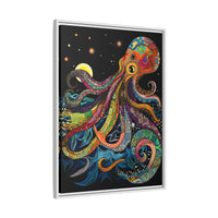 Thumbnail for Midnight Depths Octopus Canvas Wall Art with Frame