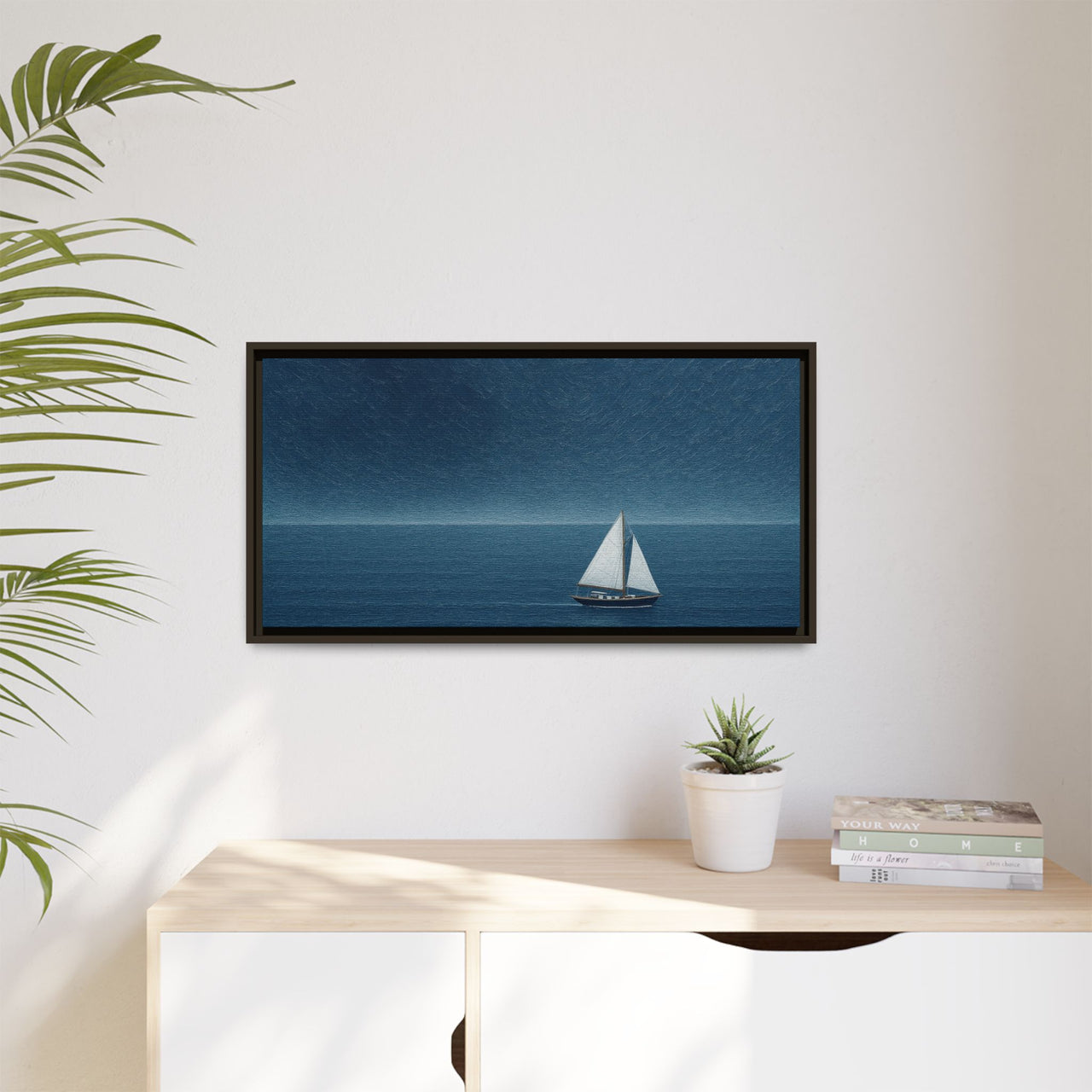 Sail Into Stillness Canvas Wall Art with Frame