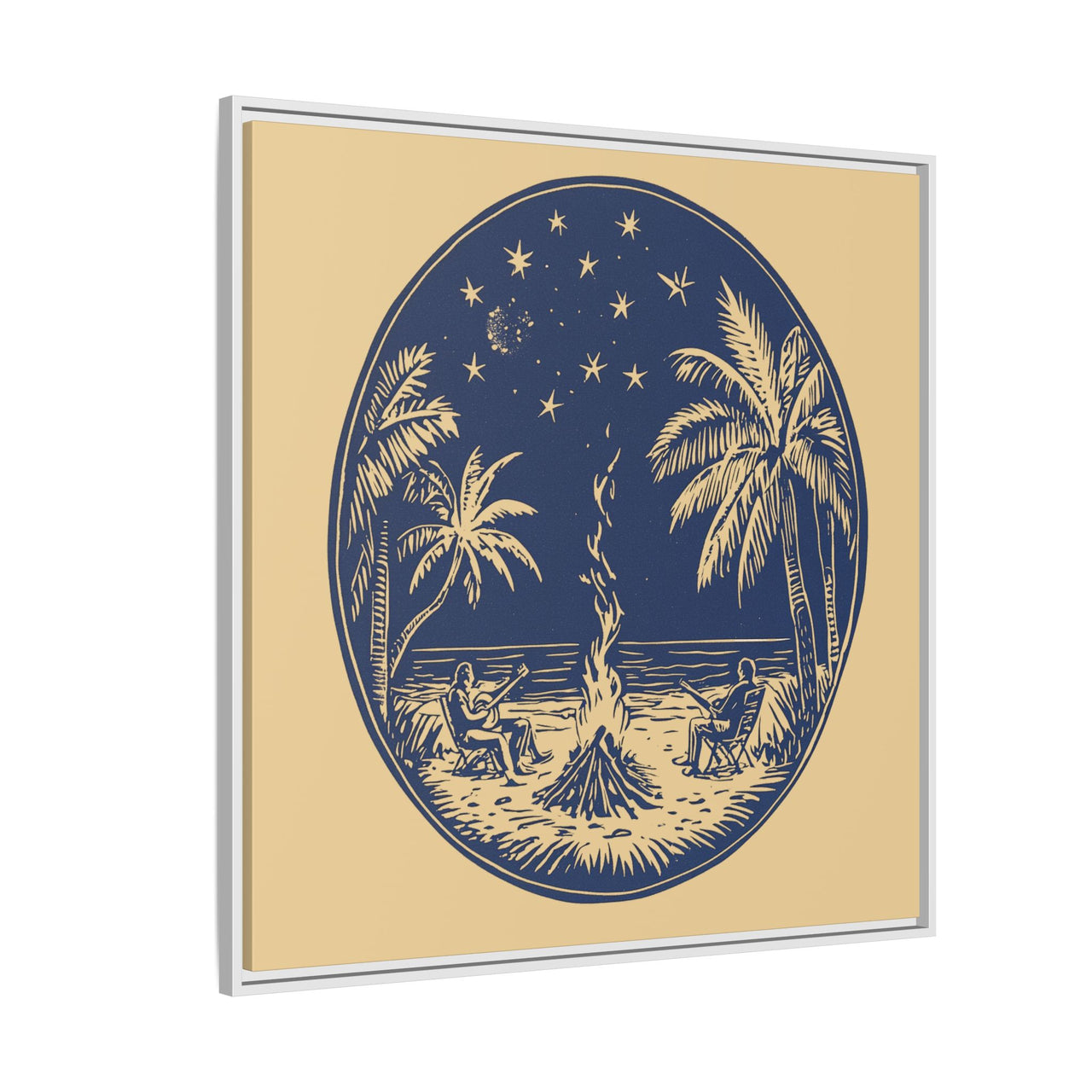 Beachfire Nights Canvas Wall Art with Frame
