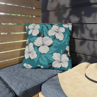 Thumbnail for Floral cushion on a bench with a straw hat nearby