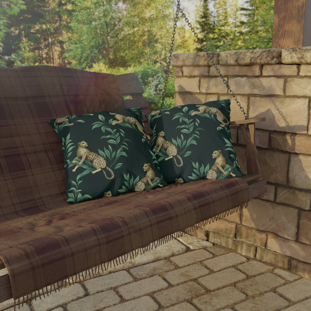 Chilling Leopards Outdoor Throw Pillow