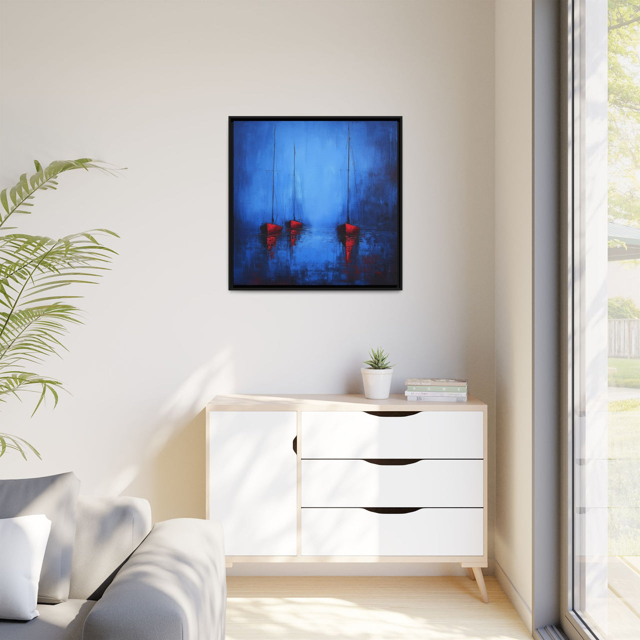 Nocturne at Sea Matte Canvas Wall Art with Frame