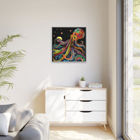 Thumbnail for Midnight Depths Octopus Canvas Wall Art with Frame