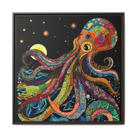 Thumbnail for Midnight Depths Octopus Canvas Wall Art with Frame