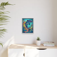 Thumbnail for Ocean Bloom Dolphin Canvas Wall Art with Frame