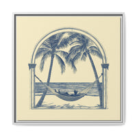 Thumbnail for Palm Retreat Hammock Canvas Wall Art with Frame