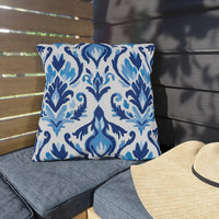 Thumbnail for Ikat Blues Outdoor Throw Pillow