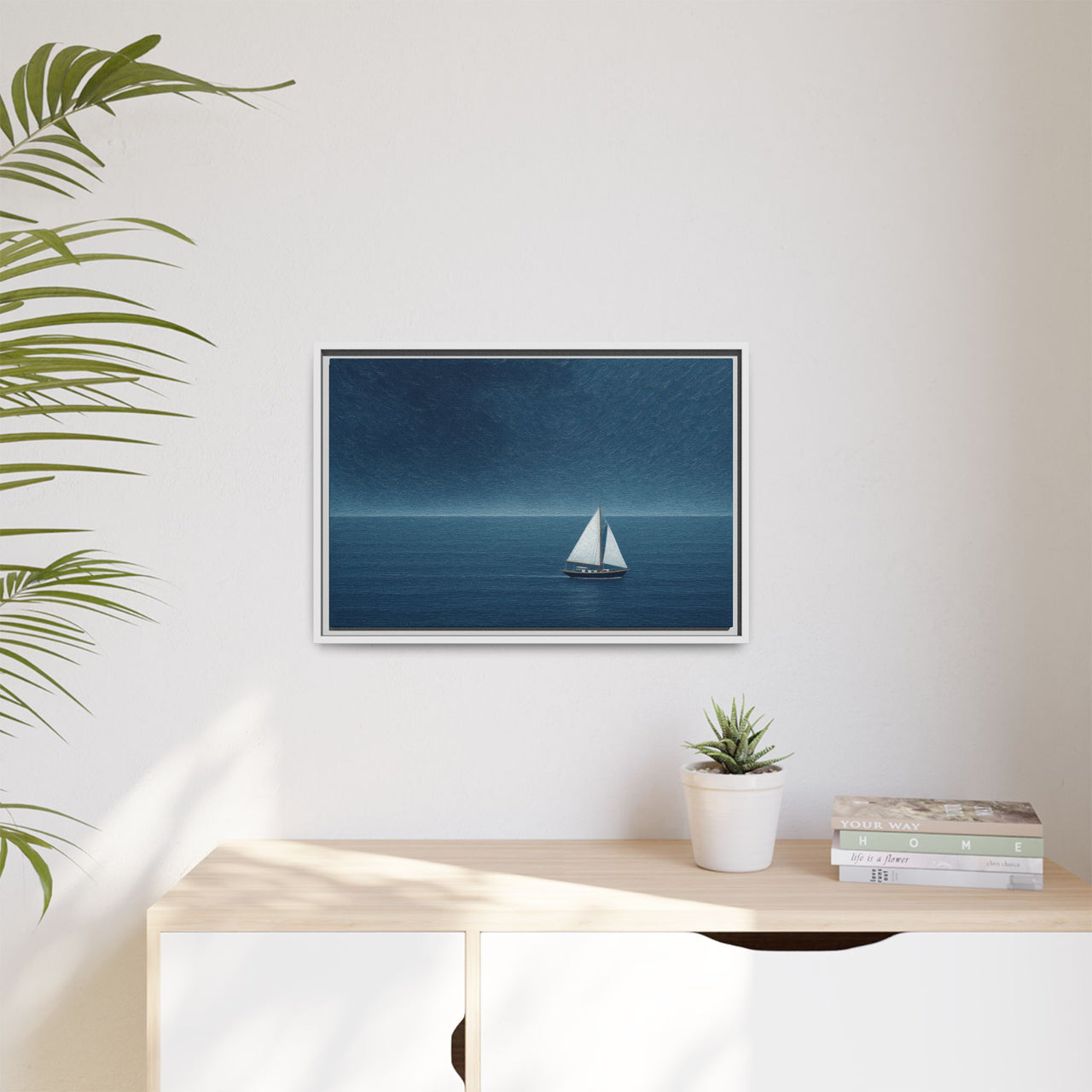 Sail Into Stillness Canvas Wall Art with Frame
