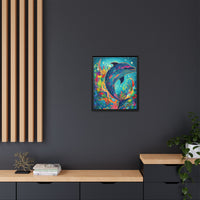 Thumbnail for Ocean Bloom Dolphin Canvas Wall Art with Frame