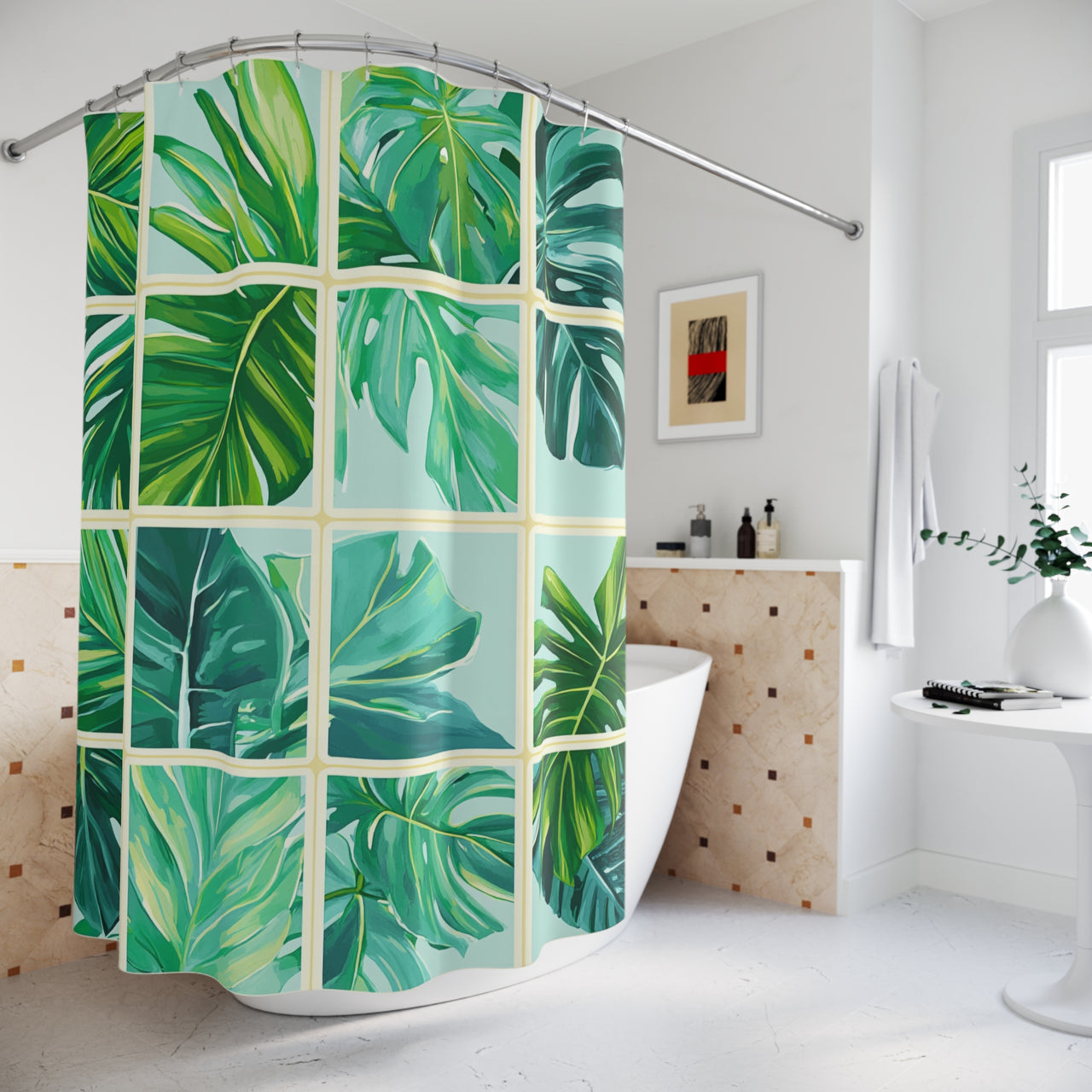 Palm Breeze Tropical Shower Curtain