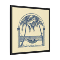 Thumbnail for Palm Retreat Hammock Canvas Wall Art with Frame