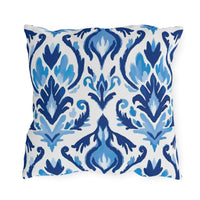 Thumbnail for Ikat Blues Outdoor Throw Pillow