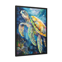 Thumbnail for Gliding Turtle Canvas Wall Art with Frame