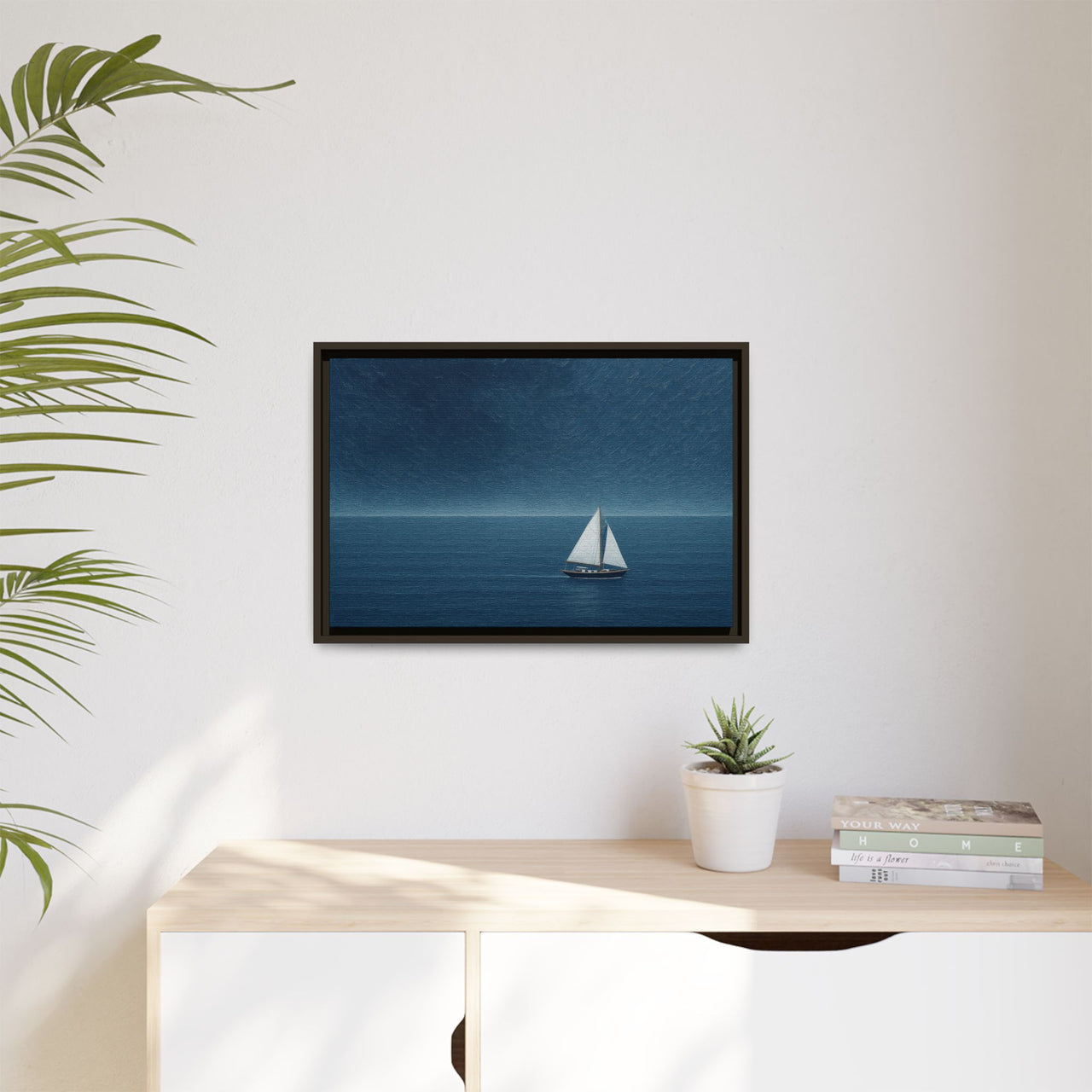 Sail Into Stillness Canvas Wall Art with Frame