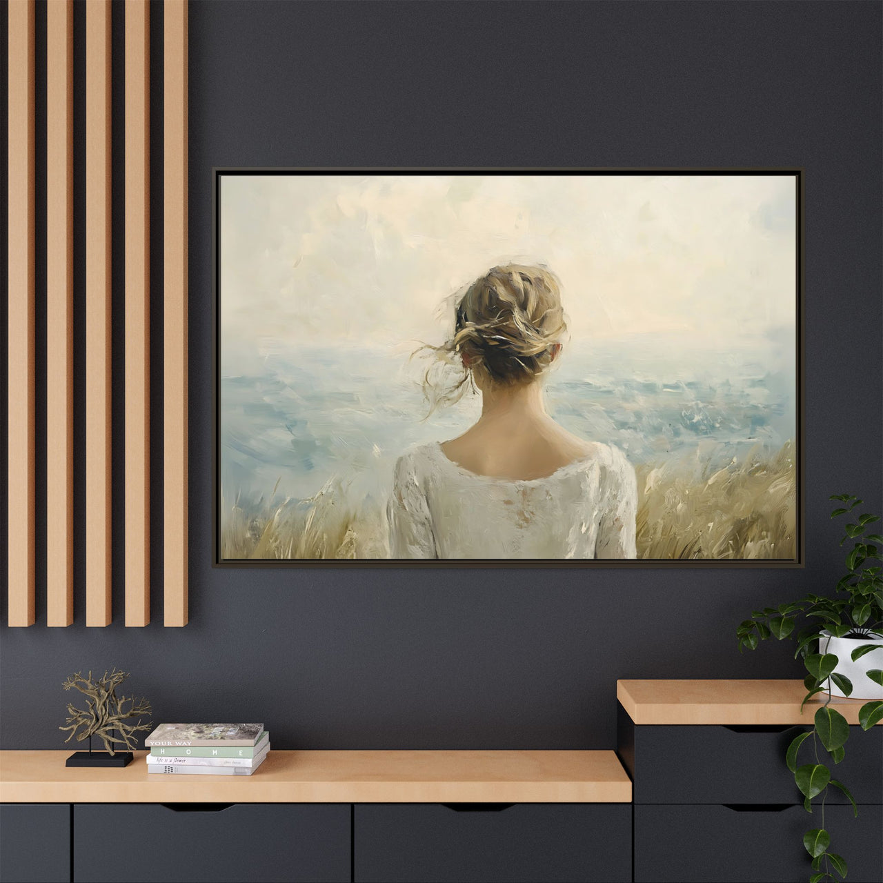 Where the Sky Meets Her Canvas Wall Art with Frame