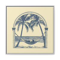 Thumbnail for Palm Retreat Hammock Canvas Wall Art with Frame