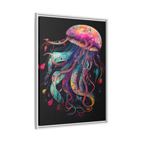 Thumbnail for Celestial Drifter Jellyfish Canvas Wall Art with Frame