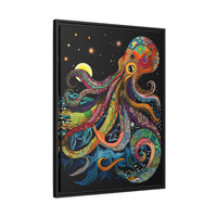 Thumbnail for Midnight Depths Octopus Canvas Wall Art with Frame