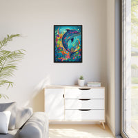 Thumbnail for Ocean Bloom Dolphin Canvas Wall Art with Frame