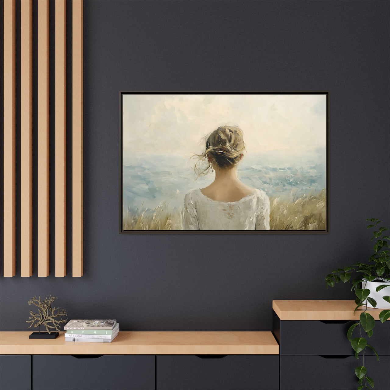 Where the Sky Meets Her Canvas Wall Art with Frame