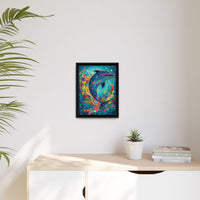 Thumbnail for Ocean Bloom Dolphin Canvas Wall Art with Frame