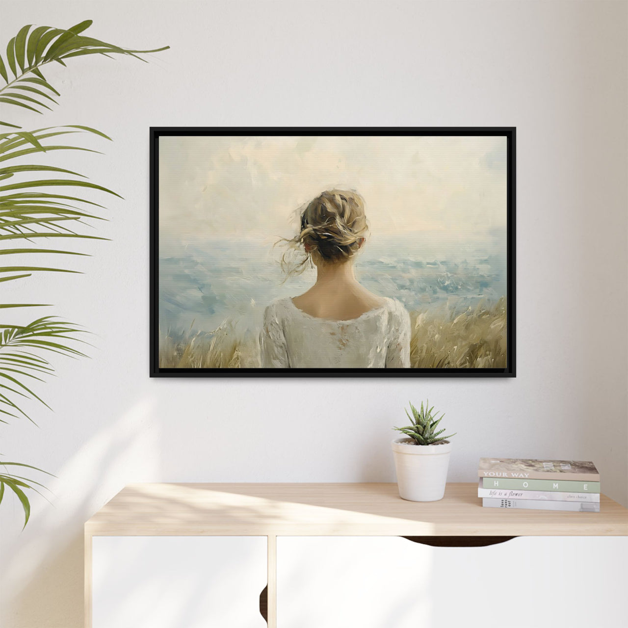 Where the Sky Meets Her Canvas Wall Art with Frame