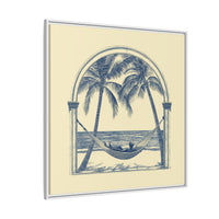 Thumbnail for Palm Retreat Hammock Canvas Wall Art with Frame